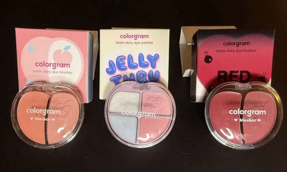 Colorgram Tintin Dory Makeup Lot of 3 Blusher & Eye Palette K-Beauty